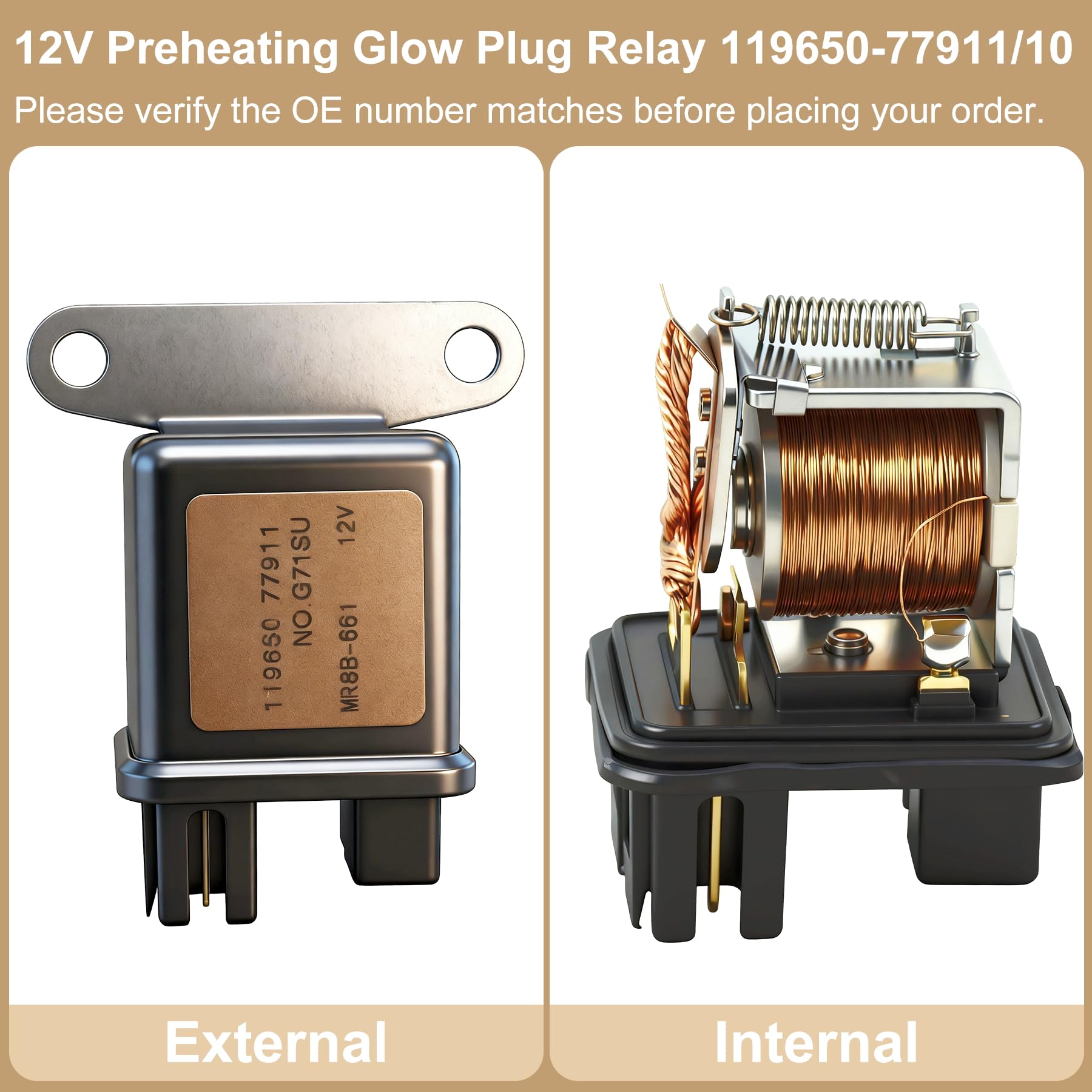 Amazon.co.jp: 12V 予熱グロープラグ リレー 119650-77911 119650